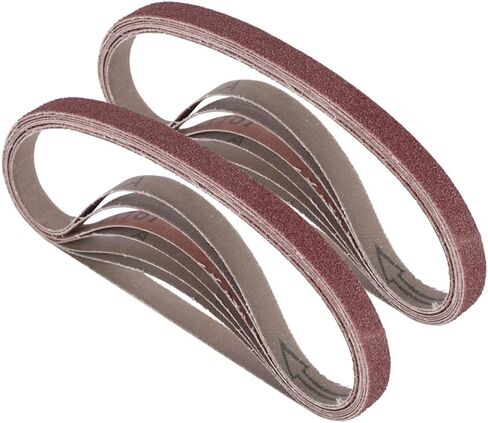 1/2 inch x 18 inch Sanding Belts, 320/400/600/800/1000 Fine Grits, Belt Sander Tool for Woodworking, Metal Polishing, 20 Pack Aluminum Oxide Sanding Belt in Saudi Arabia