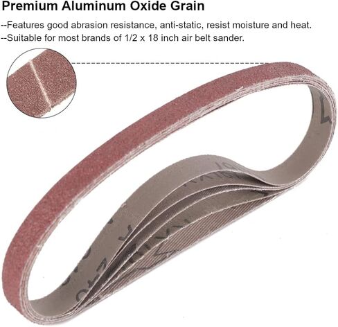 1/2 inch x 18 inch Sanding Belts, 320/400/600/800/1000 Fine Grits, Belt Sander Tool for Woodworking, Metal Polishing, 20 Pack Aluminum Oxide Sanding Belt in Saudi Arabia