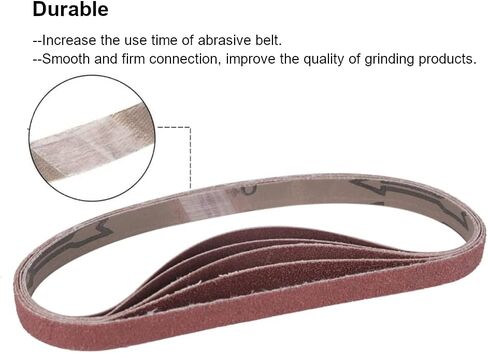 1/2 inch x 18 inch Sanding Belts, 320/400/600/800/1000 Fine Grits, Belt Sander Tool for Woodworking, Metal Polishing, 20 Pack Aluminum Oxide Sanding Belt in Saudi Arabia