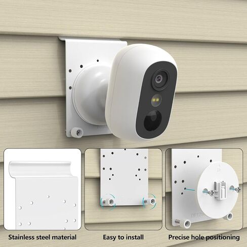 حامل جانبي من الفينيل متوافق مع eufy Security eufyCam C35، دعامة تثبيت للكاميرا الخارجية بدون مثقاب، أبيض (عبوة واحدة) in Kuwait