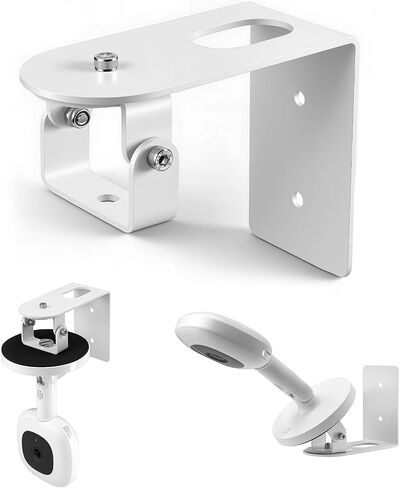 Metal Wall Mount Fits for Nanit Pro Smart Baby Monitor, 360° Rotation & Tilt Adjustable, High Wall Bracket Keeps Camera Out of Baby’s Reach, Sturdy Security Cam Accessory Easy Installation, White in Saudi Arabia