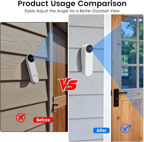 Vinyl Siding Mount for Google Nest Doorbell (Battery), Adjustable Angle Doorbell Wedge Corner Mounting Bracket Kit for Nest Doorbell, Solve Siding Tilt Problem (4" Standard Vinyl Siding Only) in Saudi Arabia