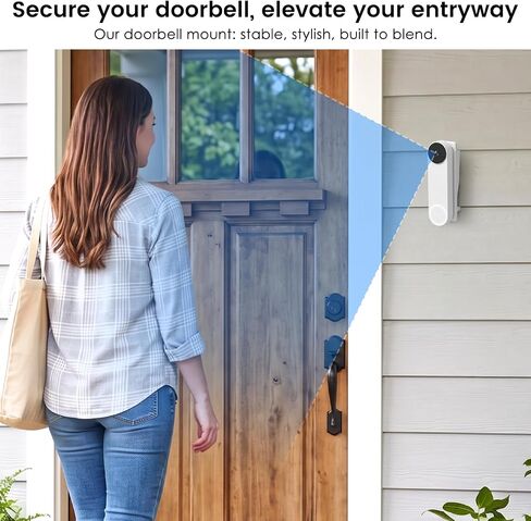 Vinyl Siding Mount for Google Nest Doorbell (Battery), Adjustable Angle Doorbell Wedge Corner Mounting Bracket Kit for Nest Doorbell, Solve Siding Tilt Problem (4" Standard Vinyl Siding Only) in Saudi Arabia