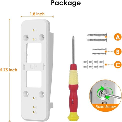 Vinyl Siding Mount for Google Nest Doorbell (Battery), Adjustable Angle Doorbell Wedge Corner Mounting Bracket Kit for Nest Doorbell, Solve Siding Tilt Problem (4" Standard Vinyl Siding Only) in Saudi Arabia