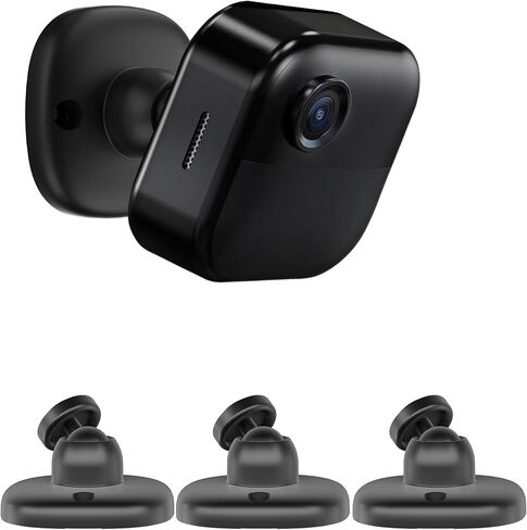 3 Pack Strong Adhesive Wall Mount Bracket Compatible with Blink Mini/Outdoor 4 (4th Gen) Camera, 360° Adjustable Indoor/Outdoor Wall Mount Stand, Easy to Install (Black) in Saudi Arabia