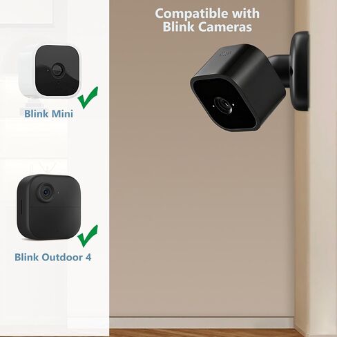 3 Pack Strong Adhesive Wall Mount Bracket Compatible with Blink Mini/Outdoor 4 (4th Gen) Camera, 360° Adjustable Indoor/Outdoor Wall Mount Stand, Easy to Install (Black) in Saudi Arabia
