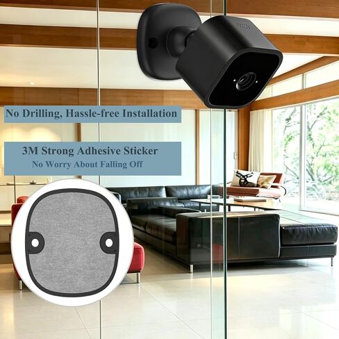 3 Pack Strong Adhesive Wall Mount Bracket Compatible with Blink Mini/Outdoor 4 (4th Gen) Camera, 360° Adjustable Indoor/Outdoor Wall Mount Stand, Easy to Install (Black) in Saudi Arabia