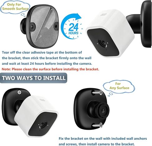 3 Pack Strong Adhesive Wall Mount Bracket Compatible with Blink Mini/Outdoor 4 (4th Gen) Camera, 360° Adjustable Indoor/Outdoor Wall Mount Stand, Easy to Install (Black) in Saudi Arabia