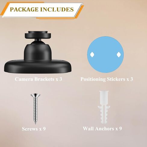 3 Pack Strong Adhesive Wall Mount Bracket Compatible with Blink Mini/Outdoor 4 (4th Gen) Camera, 360° Adjustable Indoor/Outdoor Wall Mount Stand, Easy to Install (Black) in Saudi Arabia