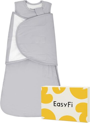 Rayon Made from Bamboo 1.0 TOG Adjustable Swaddle Sleep Sack 3-6 Months | 4-Way Adjustable Transitional Swaddle 2-Way Zipper Baby Wearable Blanket in Saudi Arabia