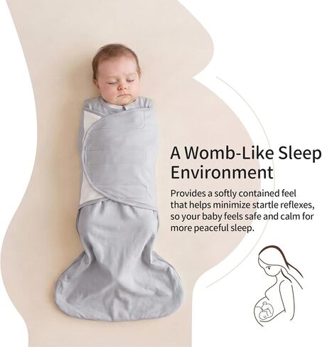 Rayon Made from Bamboo 1.0 TOG Adjustable Swaddle Sleep Sack 3-6 Months | 4-Way Adjustable Transitional Swaddle 2-Way Zipper Baby Wearable Blanket in Saudi Arabia