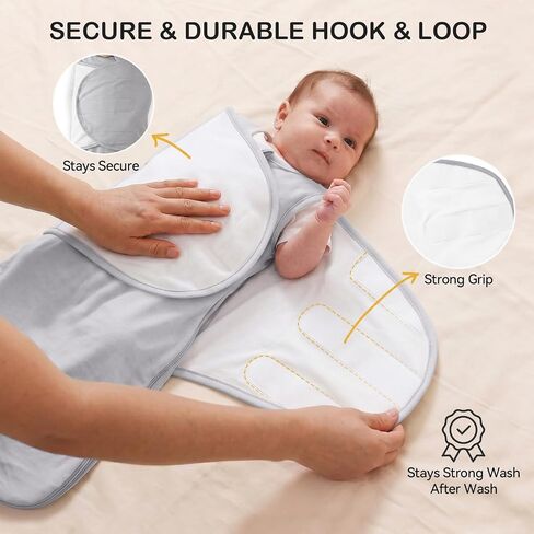Rayon Made from Bamboo 1.0 TOG Adjustable Swaddle Sleep Sack 3-6 Months | 4-Way Adjustable Transitional Swaddle 2-Way Zipper Baby Wearable Blanket in Saudi Arabia