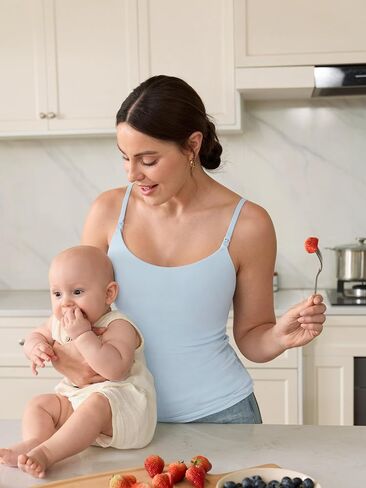 MOMANDA Nursing Tank Tops for Breastfeeding ICE Large | Natrelax light collection, Maternity camisole, One-piece fixed cup, Adjustable straps, For women in Saudi Arabia
