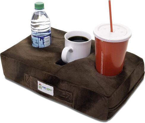The Original Cup Cozy Pillow Gray-As Seen on TV-The World's Best Couch/Bed/Car Cup Holder for Drinks/Snacks/Remotes! (Brown) in Saudi Arabia