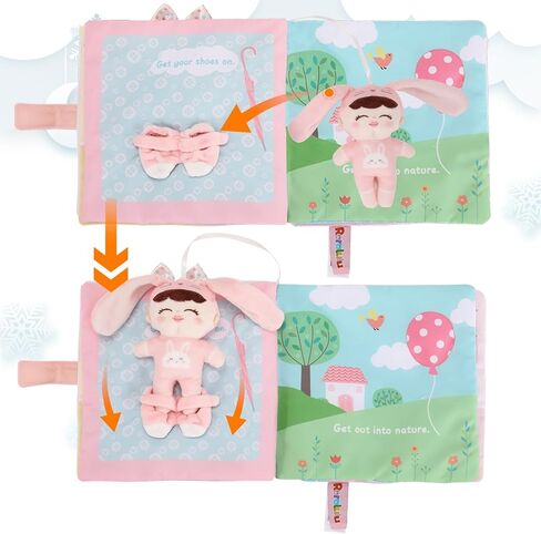 Soft Cloth Books for Baby Gift, Activity Quiet Cloth Books Developmental Toys,Interactive Baby Books for Toddlers Infants Kids Toys Gift for 0-2 Year Old Doll in Saudi Arabia