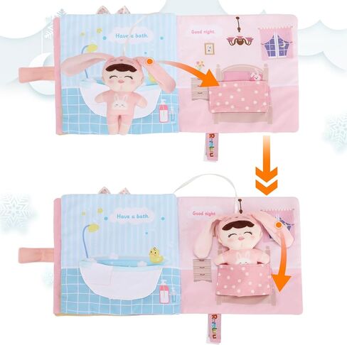 Soft Cloth Books for Baby Gift, Activity Quiet Cloth Books Developmental Toys,Interactive Baby Books for Toddlers Infants Kids Toys Gift for 0-2 Year Old Doll in Saudi Arabia