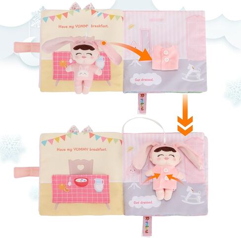 Soft Cloth Books for Baby Gift, Activity Quiet Cloth Books Developmental Toys,Interactive Baby Books for Toddlers Infants Kids Toys Gift for 0-2 Year Old Doll in Saudi Arabia