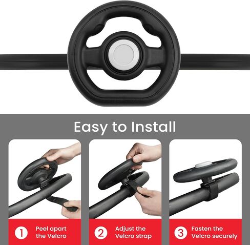 Stroller Steering Wheel Toy Black | Interactive Simulated Steering Wheel for Stroller Shopping Carts Wagon/Shopping Cart Attachment for Kids in Kuwait