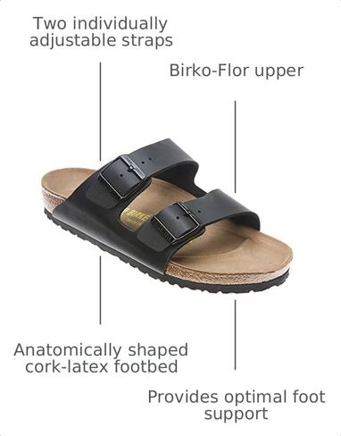 Birkenstock Unisex Arizona Sandal,Black Birko-Flor,39 M EU in Kuwait
