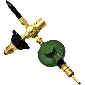 Balloon Filler Inflator E2802HT-DV Helium Gas Latex & Mylar Regulator | Brass Material | with Rubber Tilt Auto Shut Off Valve | Hand Tight Connection | Made in USA in Saudi Arabia