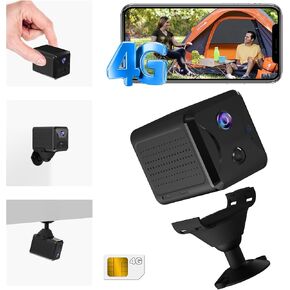 No WiFi Security Camera, 4G LTE Cellular Security Camera with SIM Card | 5200mAh Larger Battery Capacity, HD Portable Car Camera 4G, 160° Wide View, AI Motion Detection, No Red Glow Night Vision in Kuwait