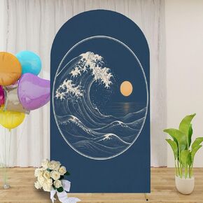 6.6FT Arch Backdrop Cover Jeans Denim Fabric Wedding Arch Cover Spandex Fitted Stretchy Backdrop Stand Covers for Birthday Party Wedding Decoration in Saudi Arabia