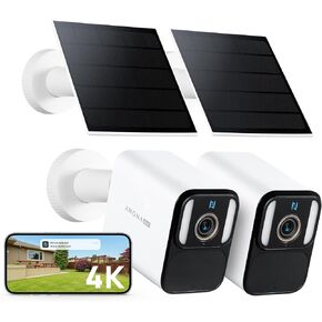 Anona 4K Solar Security Cameras Wireless Outdoor, Forever Power with Solar Panel, 8MP Color Night Vision, 24/7 AOV Recording, No Monthly Fees, AI Detection, Easy Setup, 2.4 G WiFi, IP67, 2 Pack in Saudi Arabia