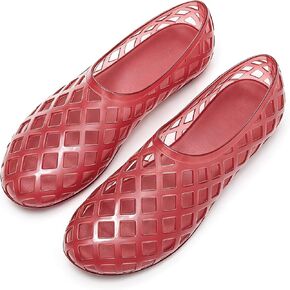 KISSASA Jelly Mesh Flats for Women Clear Hollow Jellies Sandals Breathable Summer Beach Ballet Flats Shoes in Saudi Arabia