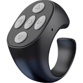 Fingertip Wireless Remote Control for Phone, Scrolling Loop Wireless Page Turner, Camera Shutter Scroller Remote with 5 Buttons for Short Video Apps, E-Books, Selfies, 33 ft / 10 m Range, Black in Saudi Arabia