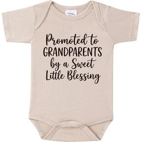 Promoted to Grandparents by a Sweet Little Blessing Baby Onesie, Pregnancy Announcement Bodysuit for Great Grandparents to Be, 0-3 Months Gender Reveal Outfit Gift for Grandma (oat) in Saudi Arabia