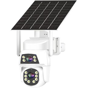 كاميرا Camhipro Solar 4G Security AOV مع بطاقة SIM، لوحة شمسية 8 وات، بطارية 10400 مللي أمبير في الساعة، منبه تتبع الإنسان، سحابة فيديو صوتية 24 ساعة/بطاقة TF/تسجيل FTP، مراقبة مقاومة للماء GSM CCTV (أبيض) in Kuwait