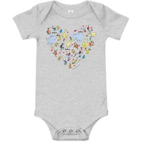Dr. Seuss "The Cat In The Hat Characters - Baby Unisex Short Sleve Cotton Bodysuit - Officially Licensed in Saudi Arabia