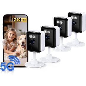 Gianteye 2K Indoor Security Camera (2-Pack), Dual-Band 2.4/5GHz WiFi Pet & Baby Monitor, AI Event Detection with Smart Search, Color Night Vision, 2-Way Audio, Human Detection, US App in Kuwait