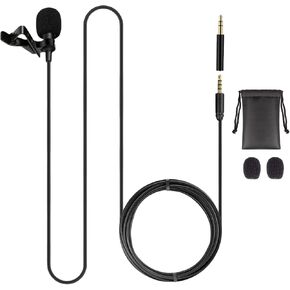 5 CORE Microphone Professional Lavalier Mic Wearable Omnidirectional 3.5mm Body Lapel Smartphone Camera Recording Microfono w Adapter - CM 001 ADP in Saudi Arabia