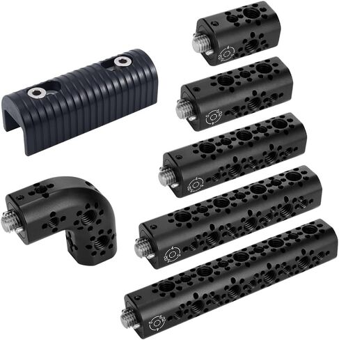 7 PCS Suite Universal Arri Positioning Top Handle Fixture Handle Can Be Spliced with Universal Handle Aluminum Alloy Camera Handle (Black 7-Piece Set) in Saudi Arabia