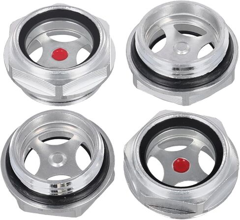 Air Compressor Oil Sight Glass 1 Inch NPT Thread Aluminum Alloy Tempered Glass Oil Level Gauge Male Fit Transmission Pump Tanks Max 217 PSI 110°F Pack of 4 in Saudi Arabia