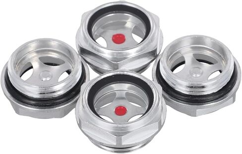 Air Compressor Oil Sight Glass 1 Inch NPT Thread Aluminum Alloy Tempered Glass Oil Level Gauge Male Fit Transmission Pump Tanks Max 217 PSI 110°F Pack of 4 in Saudi Arabia
