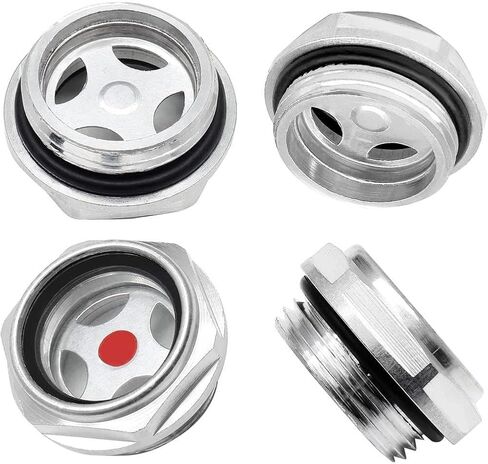 Air Compressor Oil Sight Glass 1 Inch NPT Thread Aluminum Alloy Tempered Glass Oil Level Gauge Male Fit Transmission Pump Tanks Max 217 PSI 110°F Pack of 4 in Saudi Arabia
