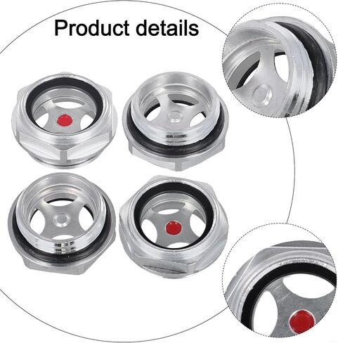 Air Compressor Oil Sight Glass 1 Inch NPT Thread Aluminum Alloy Tempered Glass Oil Level Gauge Male Fit Transmission Pump Tanks Max 217 PSI 110°F Pack of 4 in Saudi Arabia