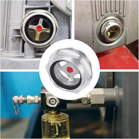 Air Compressor Oil Sight Glass 1 Inch NPT Thread Aluminum Alloy Tempered Glass Oil Level Gauge Male Fit Transmission Pump Tanks Max 217 PSI 110°F Pack of 4 in Saudi Arabia