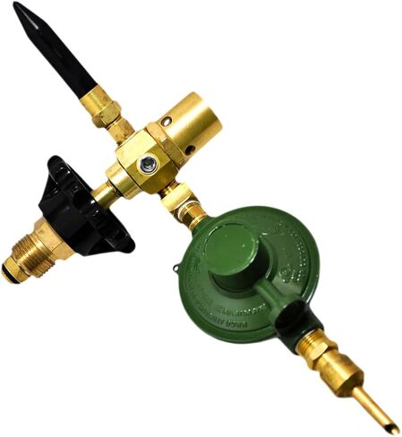 Balloon Filler Inflator E2802HT-DV Helium Gas Latex & Mylar Regulator | Brass Material | with Rubber Tilt Auto Shut Off Valve | Hand Tight Connection | Made in USA in Kuwait