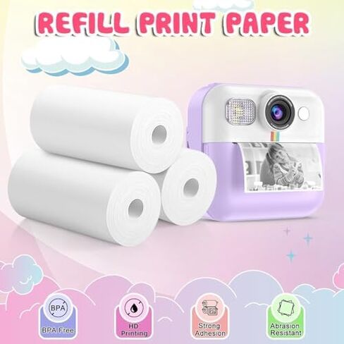 Kids Instant Print Camera*1 & 6 Rolls Print Paper*1 in Saudi Arabia