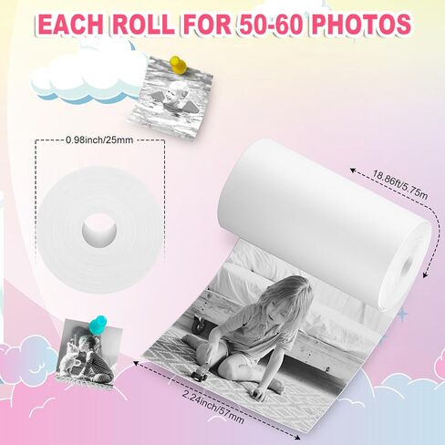 Kids Instant Print Camera*1 & 6 Rolls Print Paper*1 in Saudi Arabia