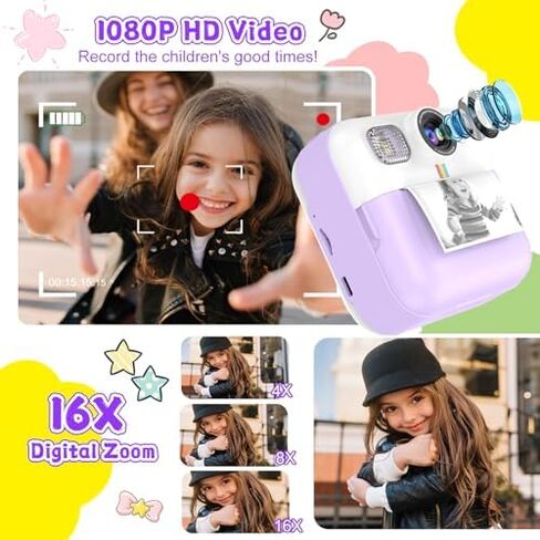 Kids Instant Print Camera*1 & 6 Rolls Print Paper*1 in Saudi Arabia
