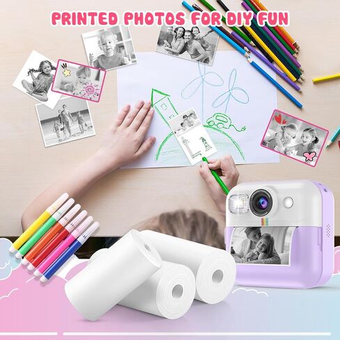 Kids Instant Print Camera*1 & 6 Rolls Print Paper*1 in Saudi Arabia