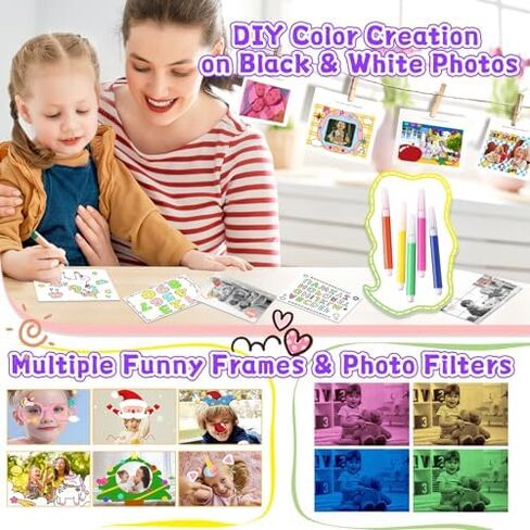 Kids Instant Print Camera*1 & 6 Rolls Print Paper*1 in Saudi Arabia