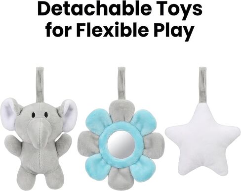 Car Seat Toys Spiral Hanging Elephant, Baby 0-6-12 Months Newborn, Carseat Hanging for Stroller Toys & Crib Hanging, with Rattle BB Squeaker Mirror, Baby Car Seat for Babies Boy Girl in Kuwait