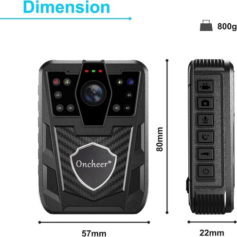 ONCHEER 1080P Sport Body Camera, with 32G TF Card Shoulder & Waist Clips, Police Body Cam Long Time Record, Personal Body Worn Cameras for Law Enforcement, Security Guards, Bike Trip in Saudi Arabia