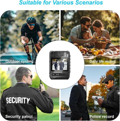 ONCHEER 1080P Sport Body Camera, with 32G TF Card Shoulder & Waist Clips, Police Body Cam Long Time Record, Personal Body Worn Cameras for Law Enforcement, Security Guards, Bike Trip in Saudi Arabia