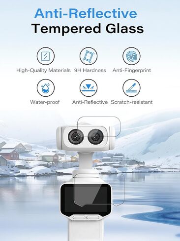 [3+3] Pack Screen Protector for Insta360 Luna Ultra with Lens Protector,Anti-Reflective Tempered Glass, 9H Hardness, Anti-Scratch, Bubble Free, HD Clarity in Kuwait